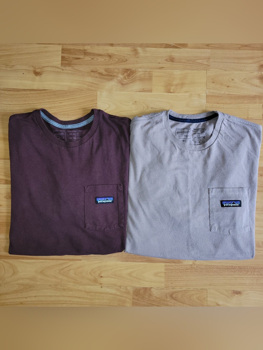 Patagonia Men's Bundle: 2 Pocket Responsibili-tee — Maroon & Brown-ish, Large